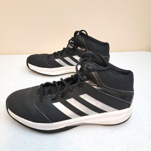 Adidas Boys Isolation 2 K C75843 Mid Top Basketball Shoes Sneakers Black Sz 7 - Picture 2 of 10